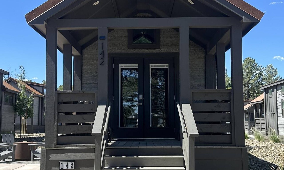 Flagstaff Cabin | Cypress Cabin - Spacious floor plan with modern look, full kitchen, separate bedroom, and upstairs loft