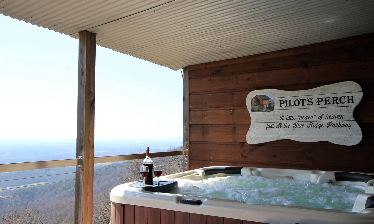 Cana Cabin | Pilot's Perch ~ Luxurious Blue Ridge Cabin with Breathtaking View from Hot Tub
