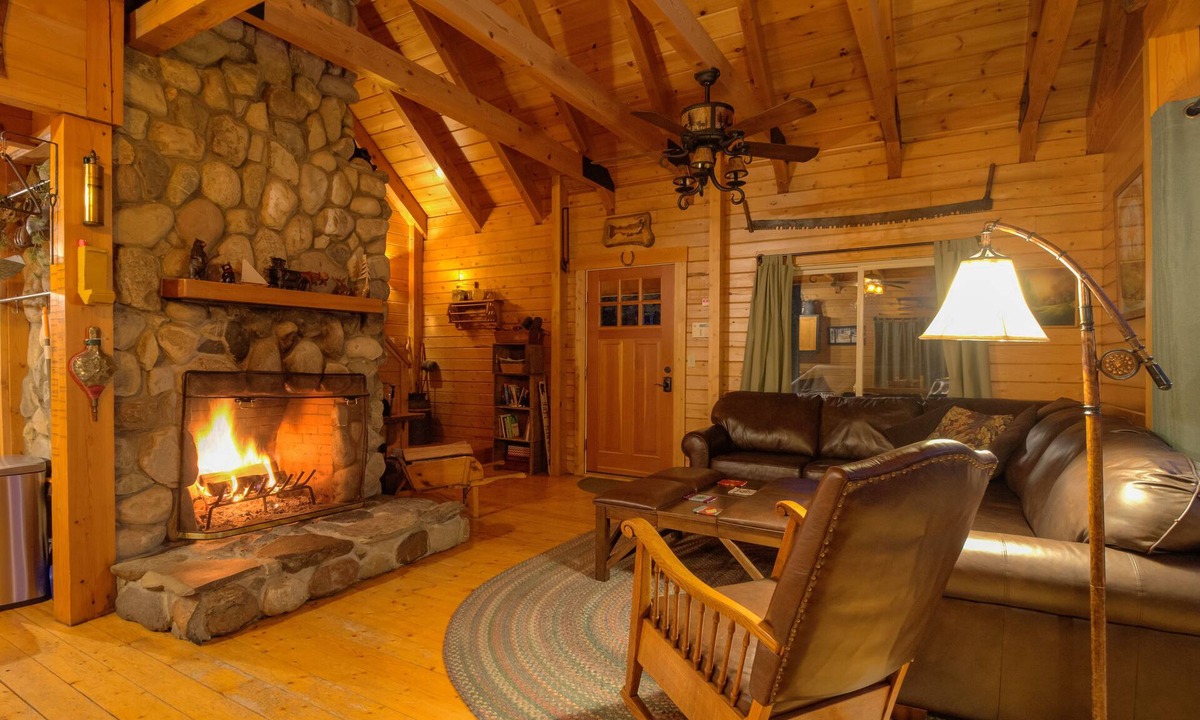 Embden House | Welcome to the Hideaway! Log Home, Private Shore. Stone Fireplace.Pet Friendly!