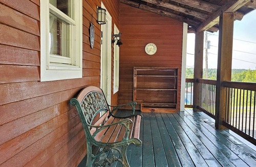Cornville House | 3-bedroom log cabin on horse farm in Cornville, AC, large in ground pool