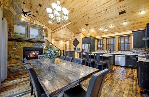 Hochatown Cabin | 4 Bedroom 3.5 Bath-Pickleball/Basketball Court, Game Room, Hot Tub & Playground