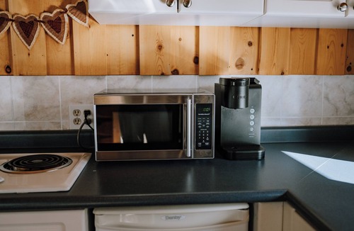 Red Deer River Crossing Cabin | Aster Cabin: Mountain Getaway | Sleeps 5 | Kitchen