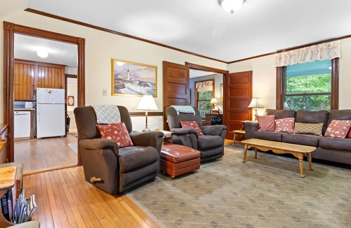 Bayville House | Century-old oceanfront home with wraparound porch - walk downtown, dogs OK
