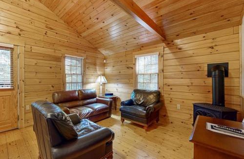Northport House | Comfortable two bedroom cabin with firepit, kitchen, hiking trail within walking