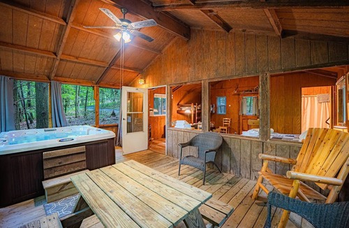 Victor Cabin | Cozy Romantic Cabin with Hot Tub on Screened Porch