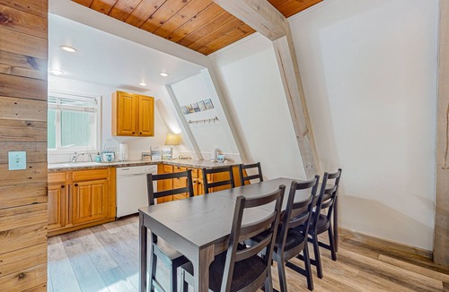 Marmot Cabin | Dog-friendly A-frame near the river with game room, firepit, wood stove, & grill