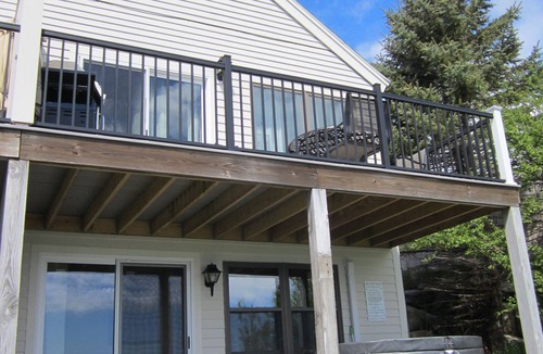 Southwest Harbor Condo | Enjoy the stunning ocean view from the hot tub at Port!
