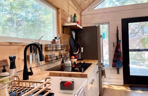 Appleton Cabin | Little Apple Cabin with Wood Stove, King Bed & 5 Private Wooded Acres