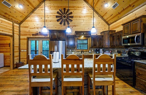 Hochatown Cabin | Livin Large, Pool Table, Shuffleboard, Hot tub, Playset, Pets