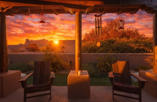 Oak Creek House | Red Rock Views Pool, Spa, Firepit, & Billiards Luxe 6BR Sedona Retreat