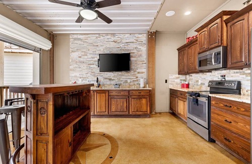 New Braunfels House | River Villas #2 Guadalupe Riverfront Retreat, Outdoor Bar + Kitchen, Decks & Grill, Sleeps 14