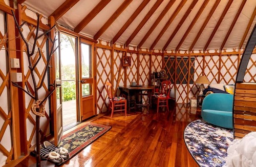 Friendship Cabin | Romantic Luxury Yurt with Private Beach & Steam Shower near Friendship, Maine