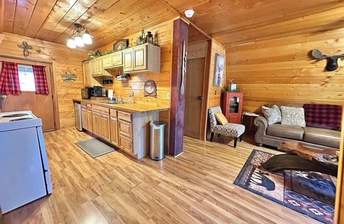Overgaard Cabin | Rustic A-Frame Fenced 1/2 Acre Lot Woodstove!