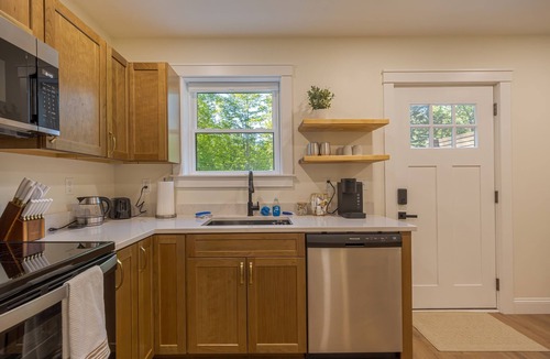 Ellsworth Apartment | Serene 2-bedroom apartment with WiFi in Ellsworth with a backyard stream.