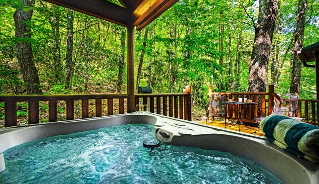 2 Bed/2Bath Cabin w/Private Hot Tub! Backs to GSMNP & 5 min to park entrance!