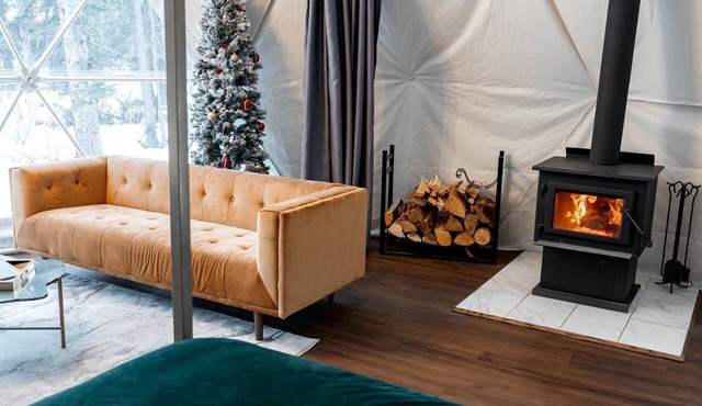 Alberta's Riverside Oasis: Unwind in Comfort at Our Nature-Infused Dome
