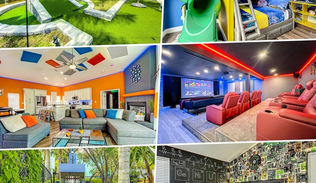 Amenity Paradise! Theater, Game-room, Mini Golf, Outdoor Bowling & Hot Tub!