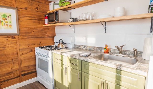 Bright, new cottage w/open loft, farm view and trails.