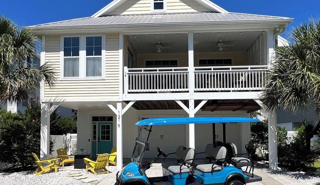 Close to Everything! Family & Dog Friendly with Covered Porch, Golf Cart, Grill