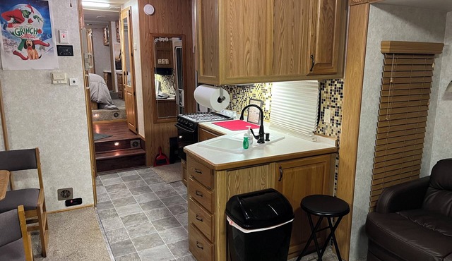 Enchanting camper-cabin life in small town Chapman Kansas with all amenities