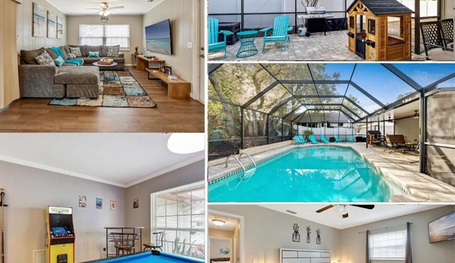 Exquisite Retreat with Heated Pool for 14 Guests, Pool Table Paradise!