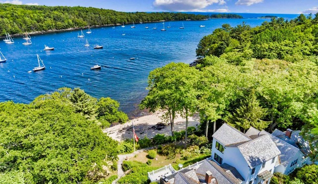 Luxurious Rockport Harbor Oceanfront Home With Private Sandy Beach and Dock