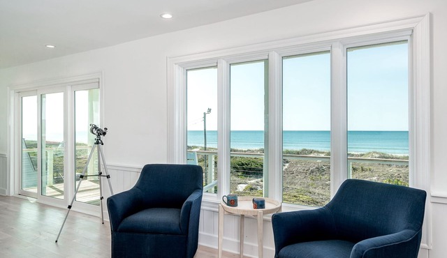 Oceanfront 7 BR, private beach access, 3 levels of beachfront decks