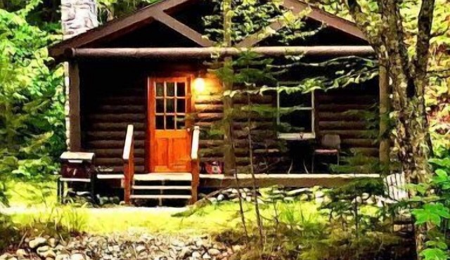 Rustic Log Cabin #6 - "Fireside" in Lisbon