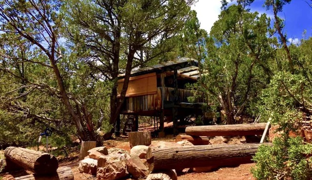 Rustic Tree House Rental with a Fire Pit in Bernalillo County, New Mexico