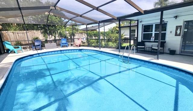 Screened Heated Pool |Serene Patio Lounge Area |Yard Chess |Tranquil Times |Close to RJ Stadium