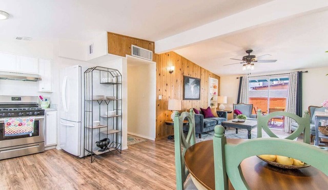 This centrally located 3 bedroom 2 bathroom features a full size pool and electric vehicle charging on site.