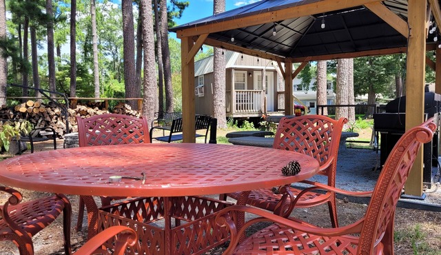 Water access tiny cabin, kayaks, dock, fire pit, gazebo, grill, fishing, boating in New Bern