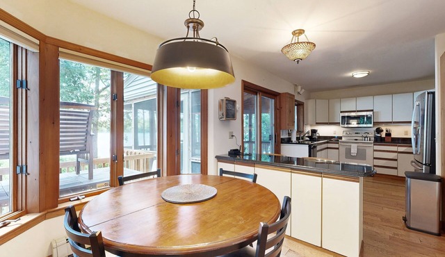 Waterfront, dog-friendly home on 12+ acres with dock, hot tub & sunset views